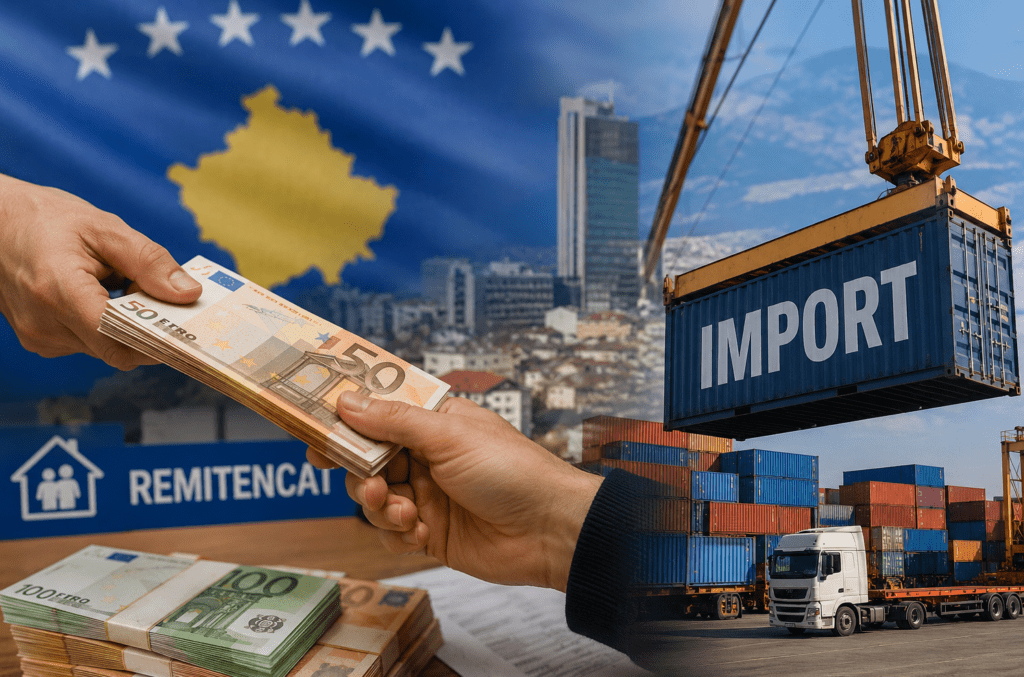 Kosova mbahet nga importet dhe remitencat: 1.5 mld euro import, 313 mln euro nga diaspora